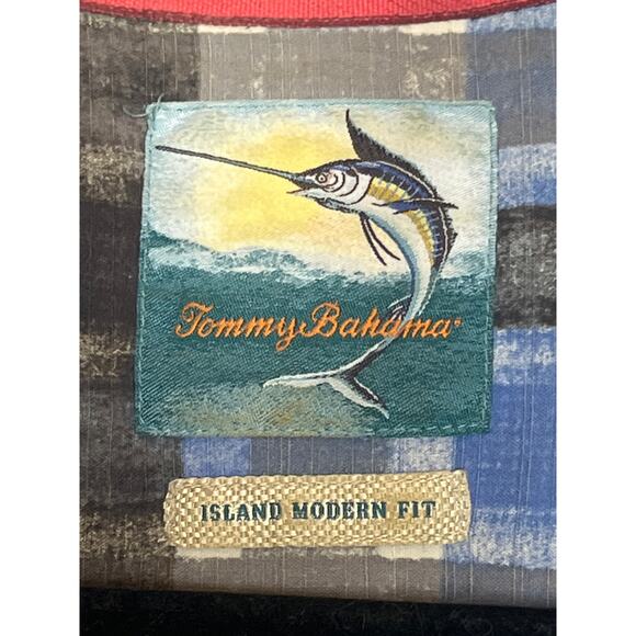 Tommy Bahama Blue Gray SILK Blend Short Sleeve Button Front Shirt XL - Picture 3 of 6
